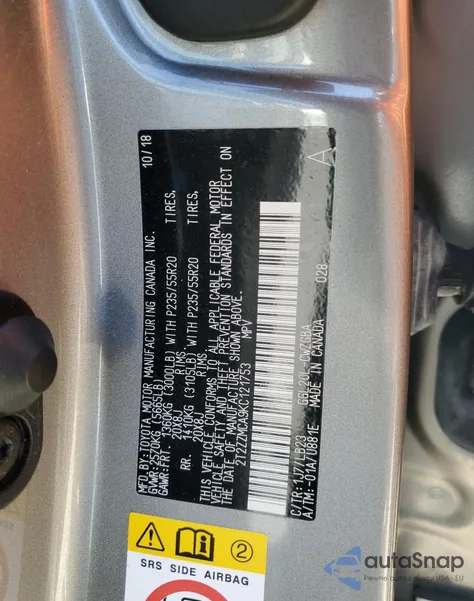 2019 Lexus Rx 350 Base from USA, damaged, VIN 2T2ZZMCA9KC121753